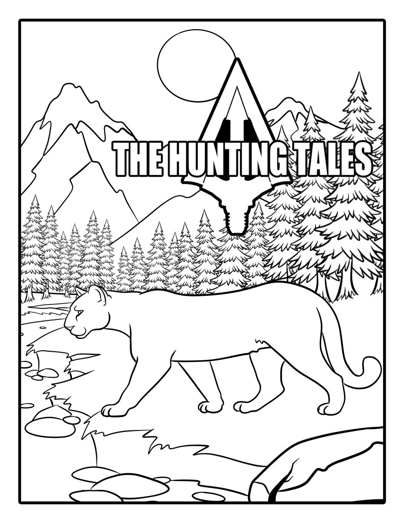 The Hunting Tales Mountain Lion Coloring Sheet